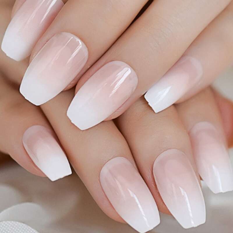 

24pcs Fake Nail & 1sheet Double-side Tape, Pink