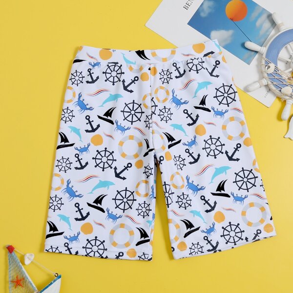

Boys Cartoon Graphic Swim Shorts, Multicolor