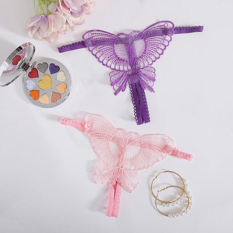 

2pack Lace Butterfly Thong Set, Multicolor