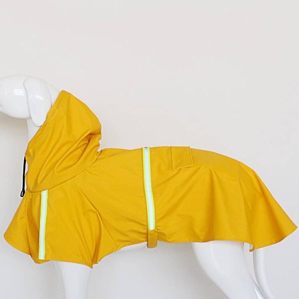 

1pc Dog Reflective Hooded Raincoat, Yellow