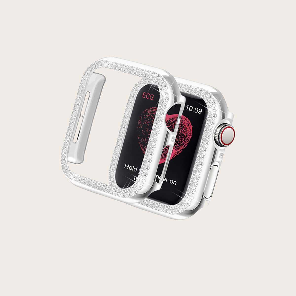 

Rhinestone Decor Apple Watch Case, Silver