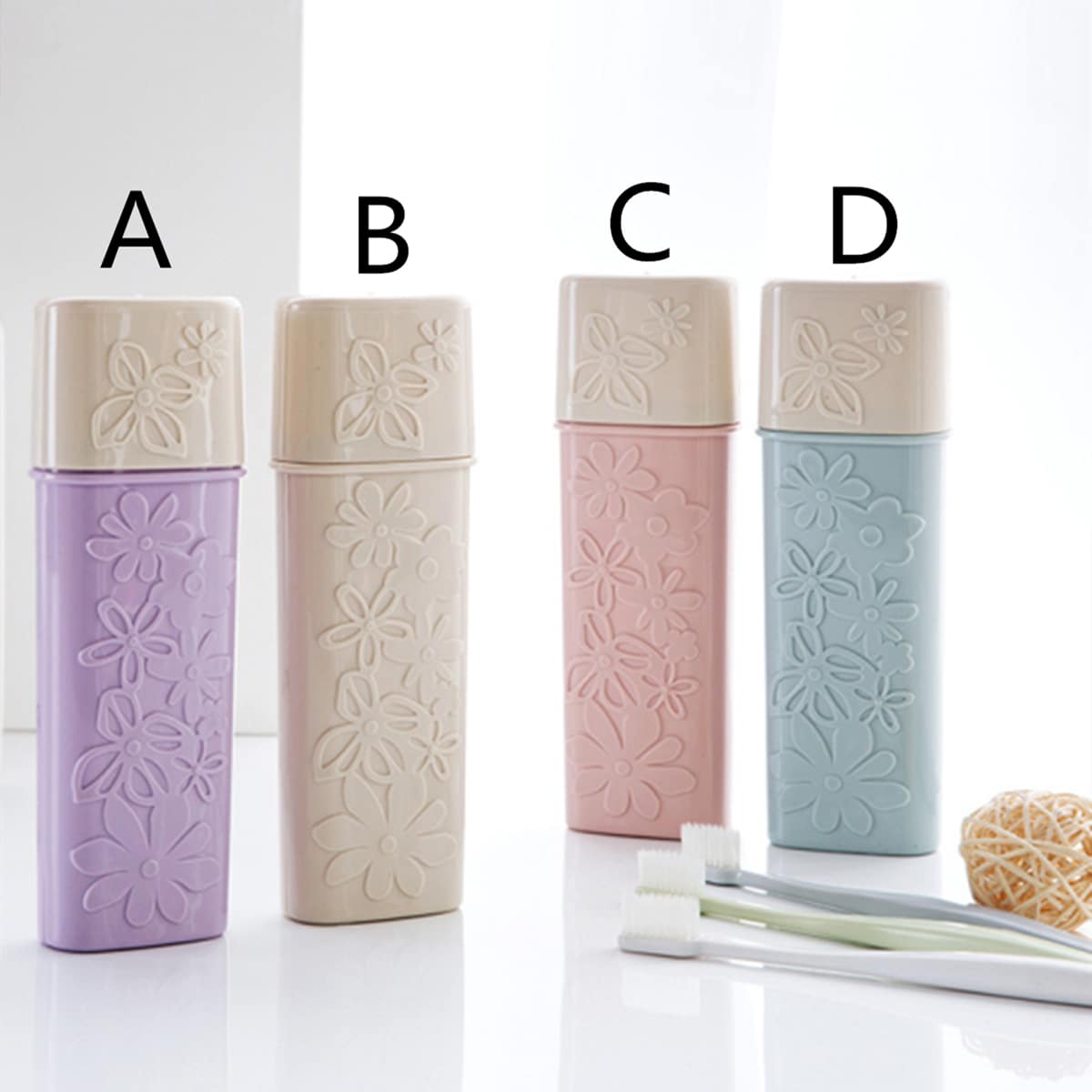 

1pc Portable Toothbrush Storage Box, Multicolor
