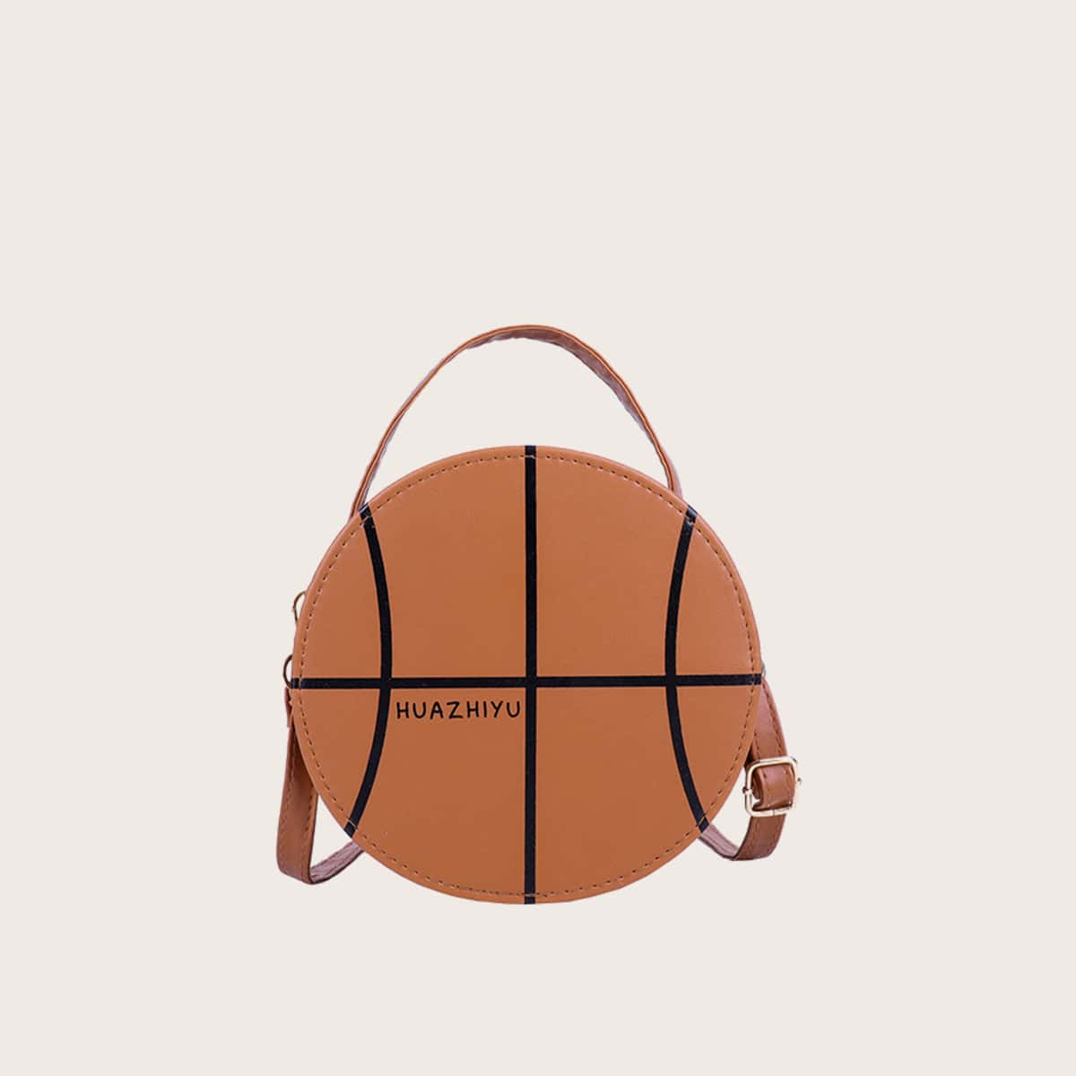 

Basketball Round Satchel Bag, Brown