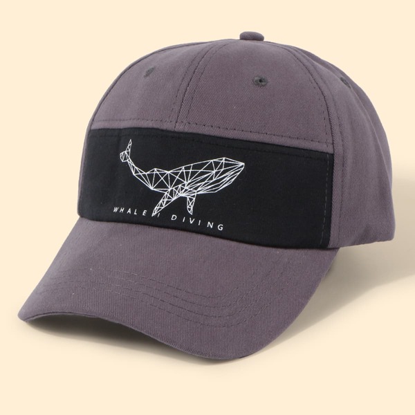 

Letter Graphic Baseball Cap, Grey