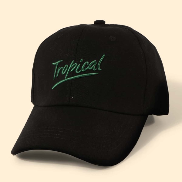 

Men Letter Embroidery Baseball Cap, Black