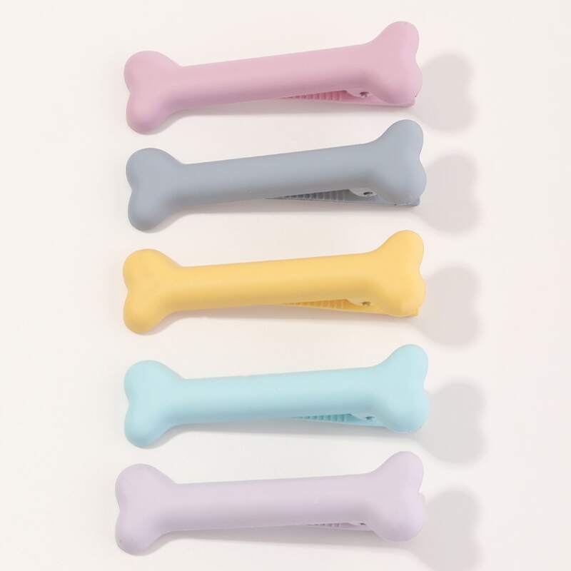 

5pcs Bone Hair Clips, Multicolor