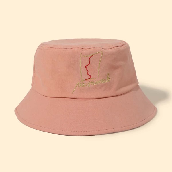 

Letter Embroidery Bucket Hat, Orange