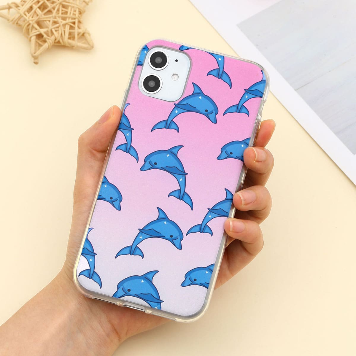 

Dolphin Ombre iPhone Case, Multicolor