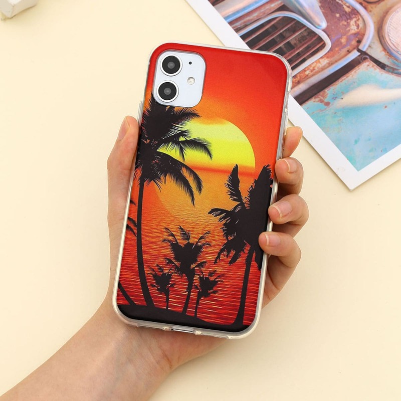 

Sunset & Coconut Tree iPhone Case, Multicolor