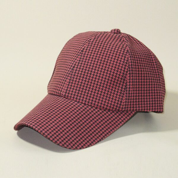 

Houndstooth Pattern Baseball Cap, Red