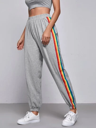 sweatpants rainbow stripe