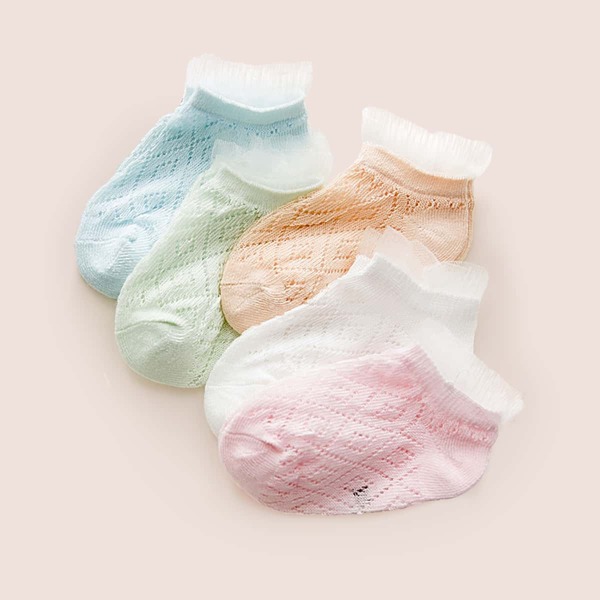 

5pairs Toddler Girls Hollow Out Socks, Multicolor