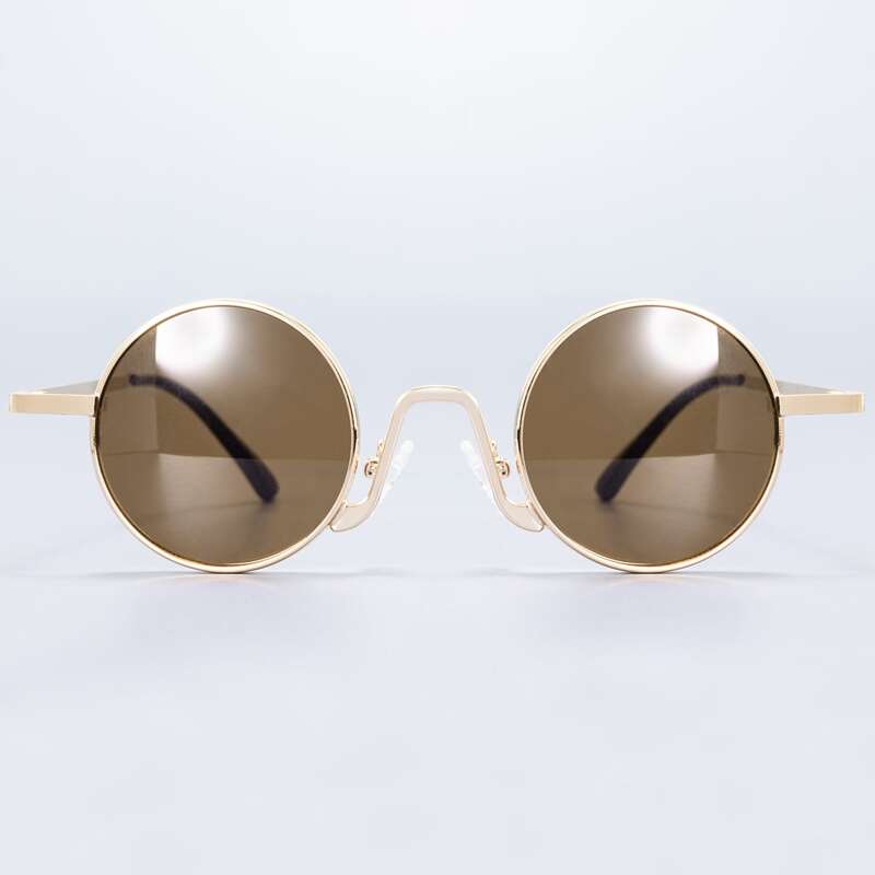 

Guys Round Metal Frame Sunglasses, Brown