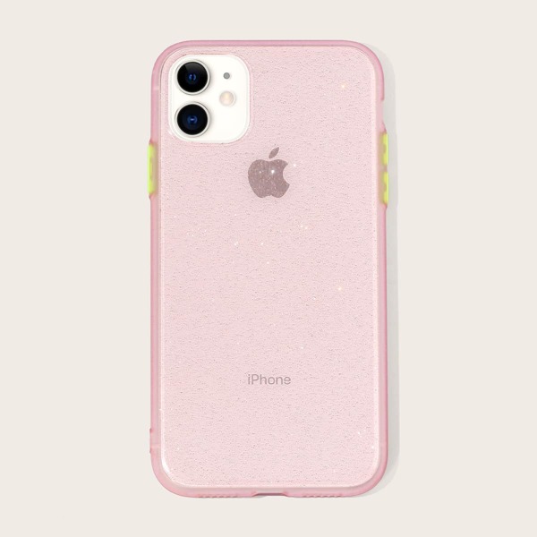 

Glitter Clear iPhone Case, Pink