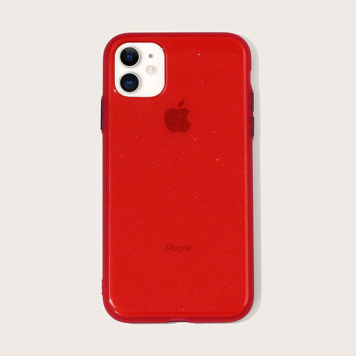 

Glitter Clear iPhone Case, Red