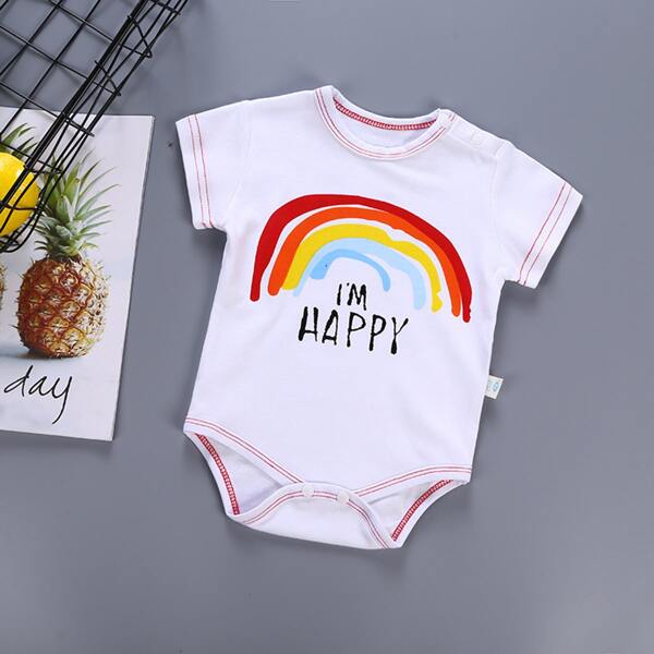 

Baby Boy Letter Graphic Bodysuit, White