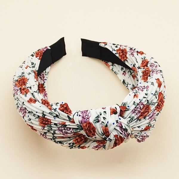

Ditsy Floral Pattern Hair Hoop, White