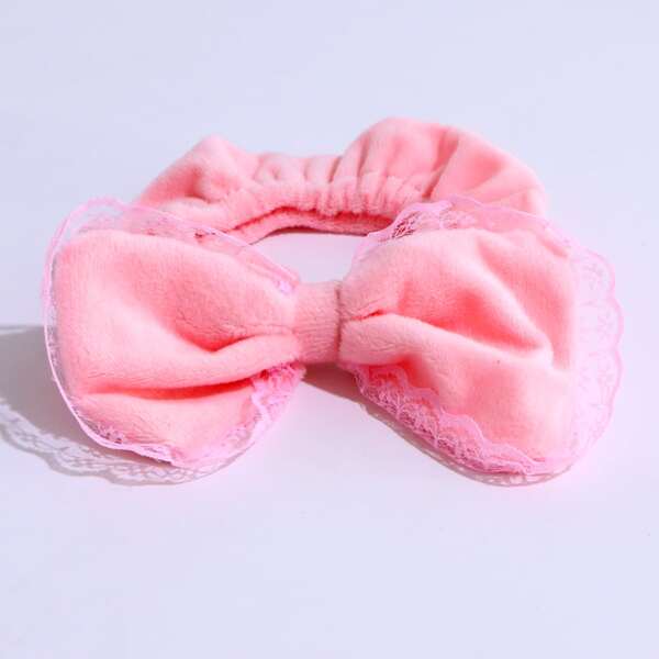 

1pc Dog Bow Knot Headband, Pink