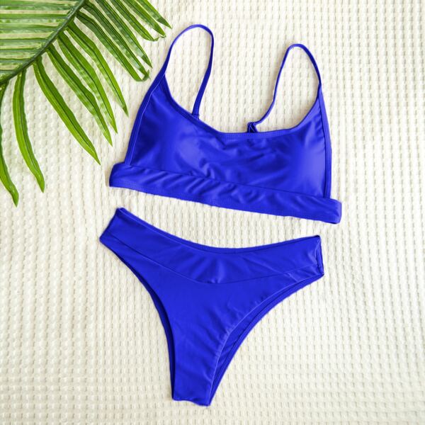

Adjustable Strap Bikini Swimsuit, Royal blue