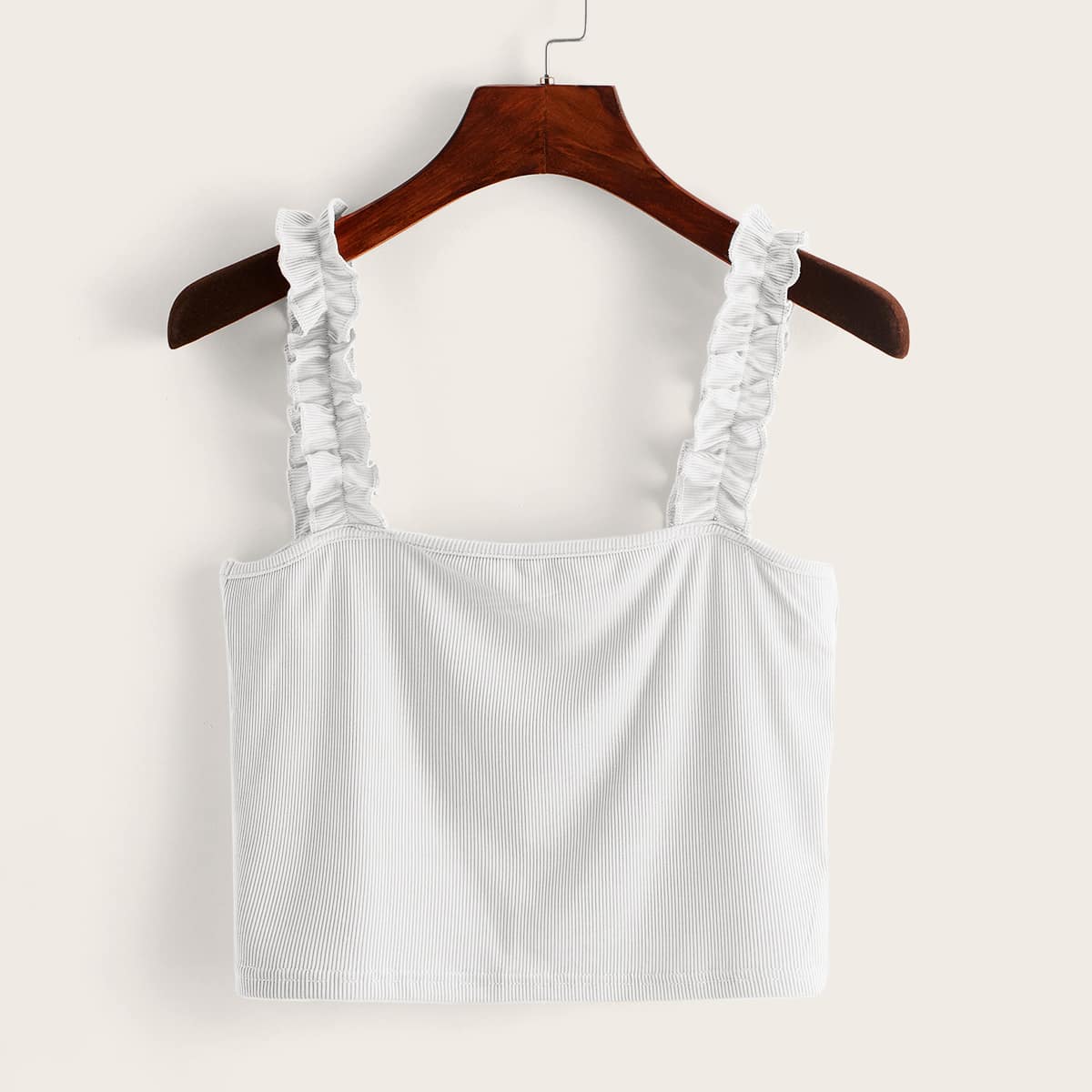 

White Frill Crop Top