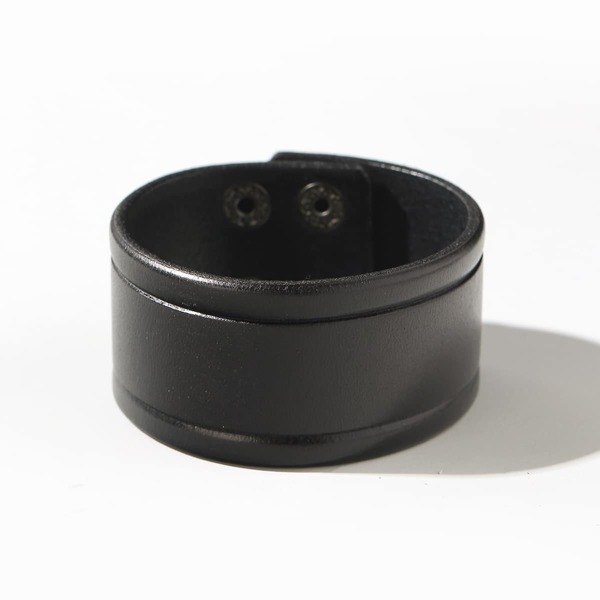 

Men Wide Bangle Bracelet, Black