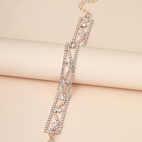 

Rhinestone Decor Bracelet, Gold