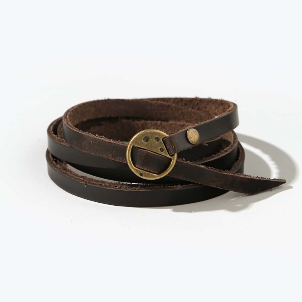 

Men Metal Decor Bracelet, Brown