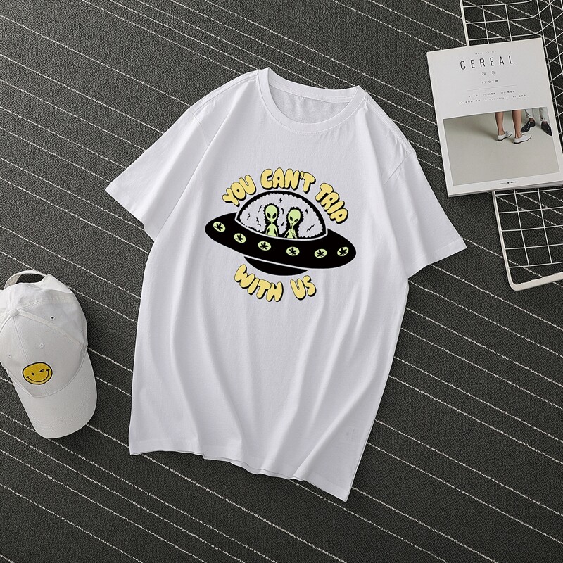 

Guys Alien And Slogan Graphic Tee, White