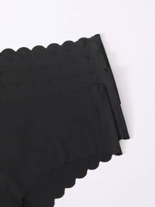 5pack Seamless Scallop Trim Panty Set - Black - View 5