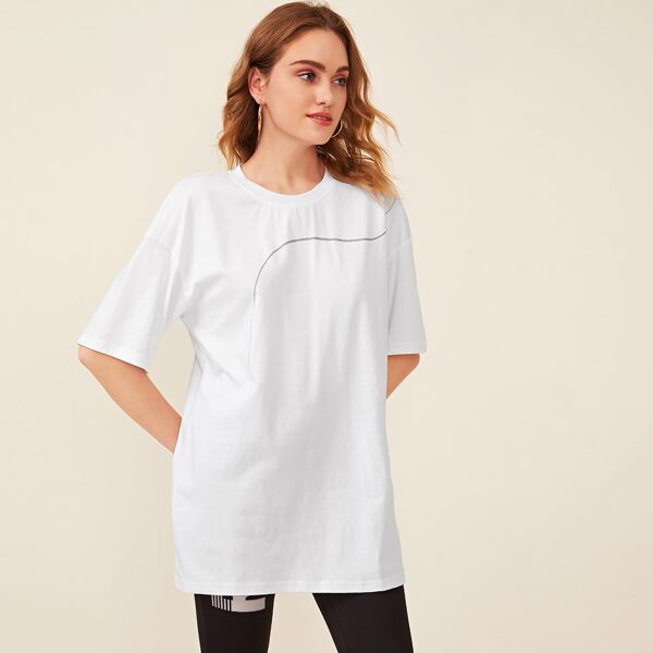 

Graphic Print Longline Tee, White