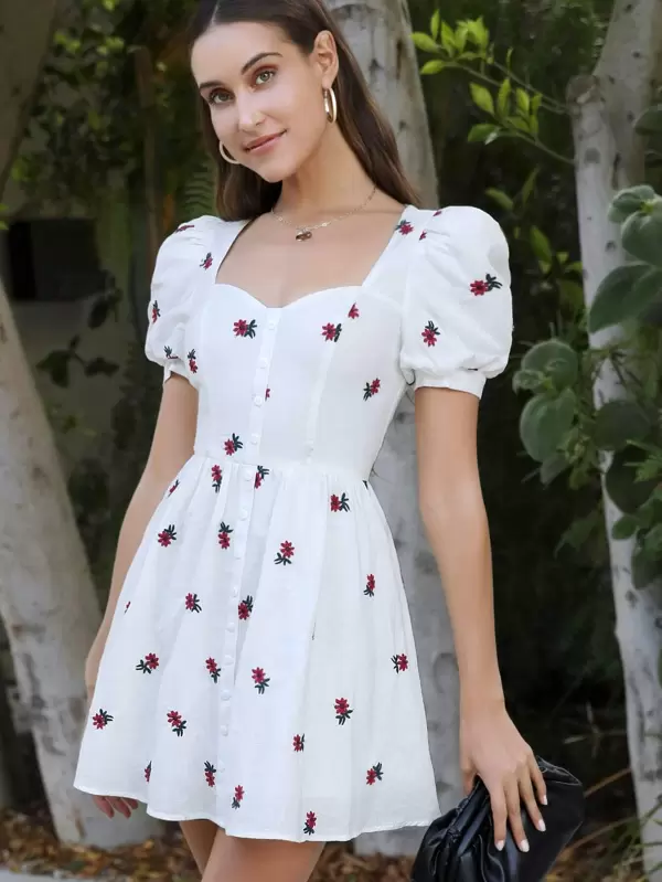shein floral embroidered dress