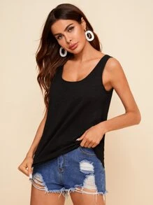 SHEIN Essnce Top tank unicolor - Negro - Ver 1