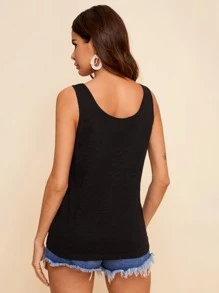 SHEIN Essnce Top tank unicolor - Negro - Ver 2