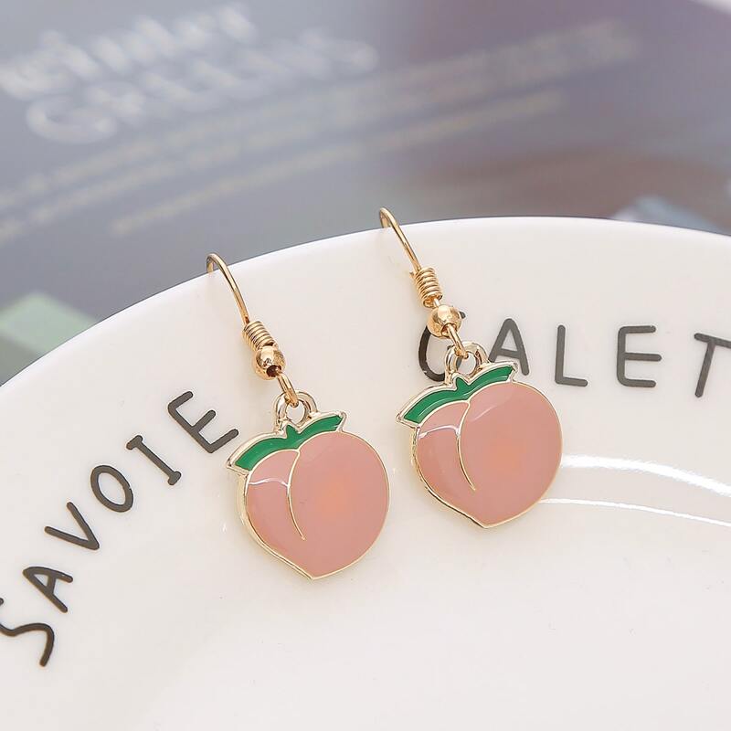 

Peach Drop Earrings, Pink