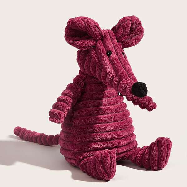 

1pc Dog Molar Corduroy Cartoon Toy, Burgundy