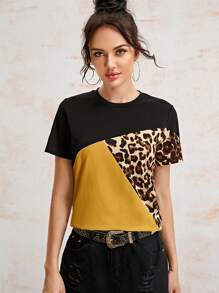 SHEIN LUNE Áo thun Báo Nhiều màu Giải trí - Nhiều màu - Xem 1