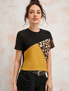 SHEIN LUNE Áo thun Báo Nhiều màu Giải trí - Nhiều màu - Xem 5