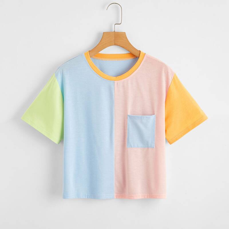 

Colorblock Crop Tee, Multicolor