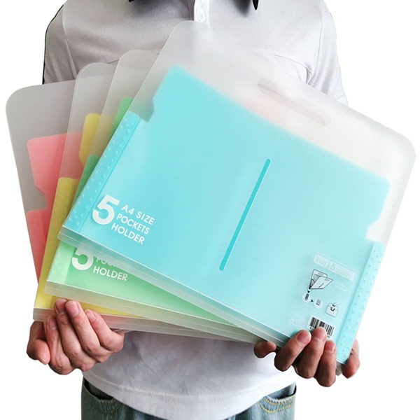 

1шт карман для файла случайного цвета 5 отсеков, Многоцветный