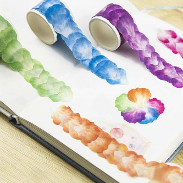 

1roll Petal Pattern Random Decorative Tape, Multicolor