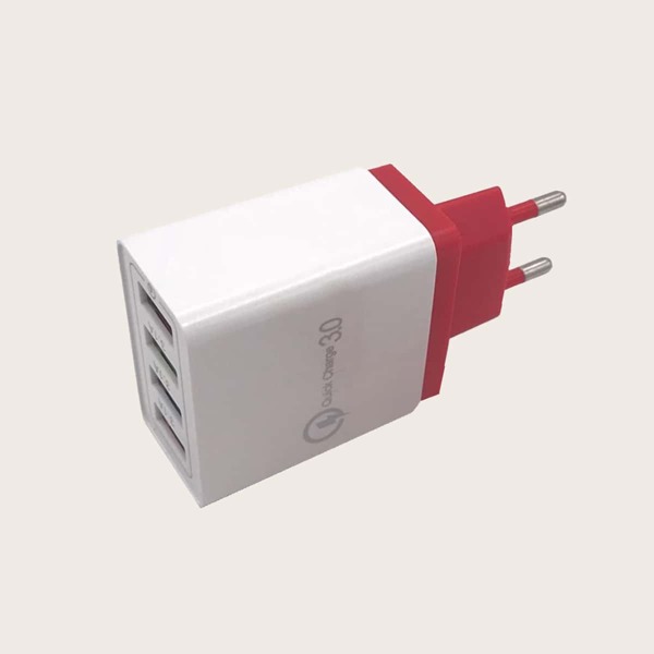 

1шт 4-портовое USB-зарядное устройство, Красный