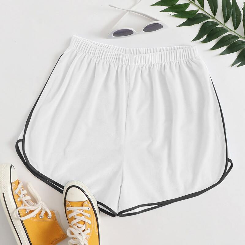 

Contrast Binding Shorts, White