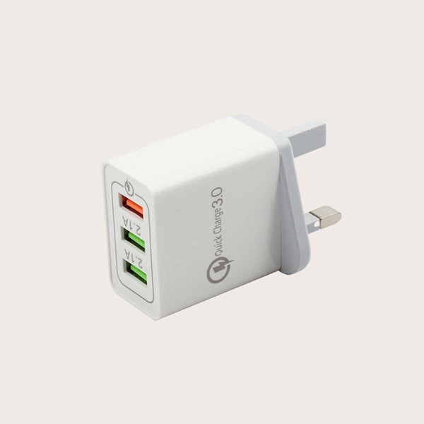 

1шт 3-портовое USB-зарядное устройство, Светло-серый