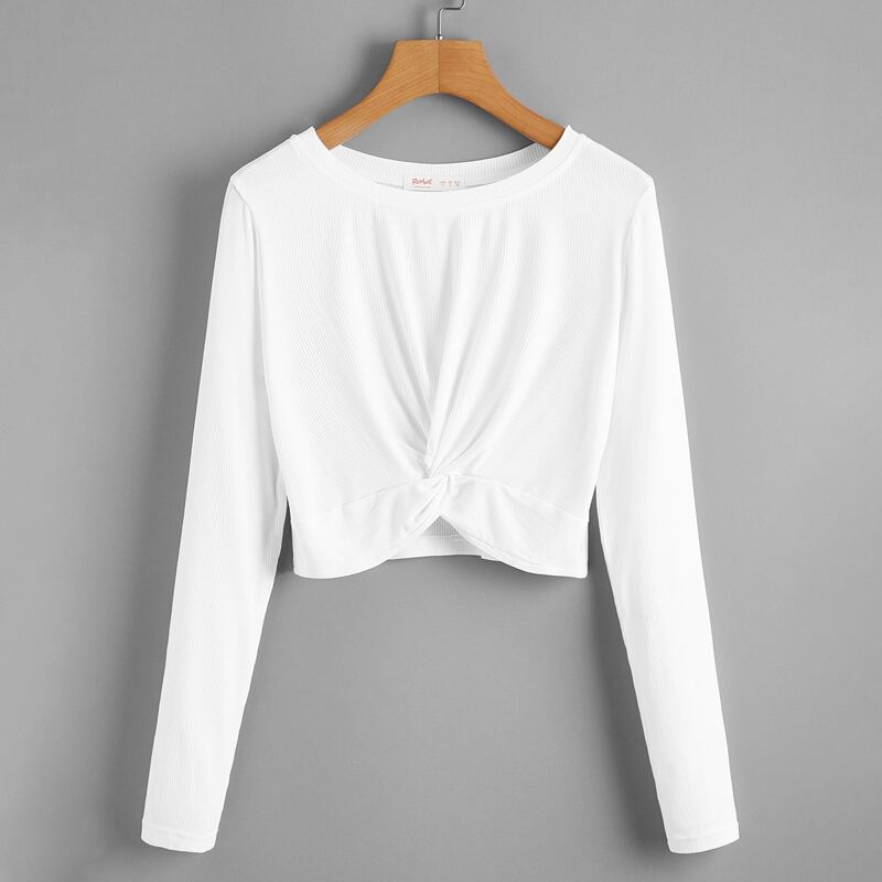 

White Twist Hem Tee