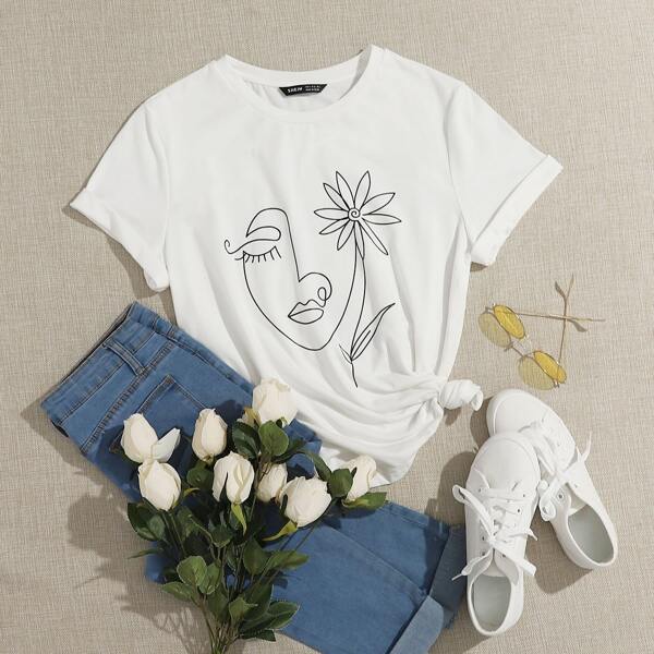 

Figure Graphic Top, White