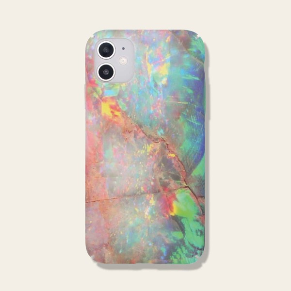 

1pc Marble Print iPhone Case, Multicolor