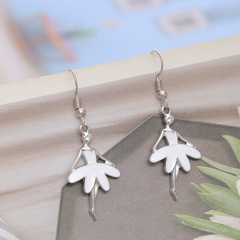 

Dancer Drop Earrings, White