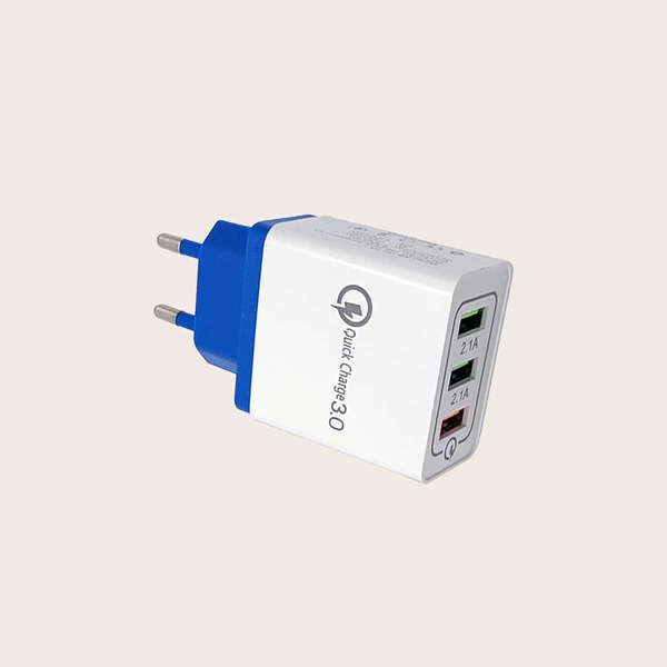 

1шт 3-портовое USB-зарядное устройство, Синий