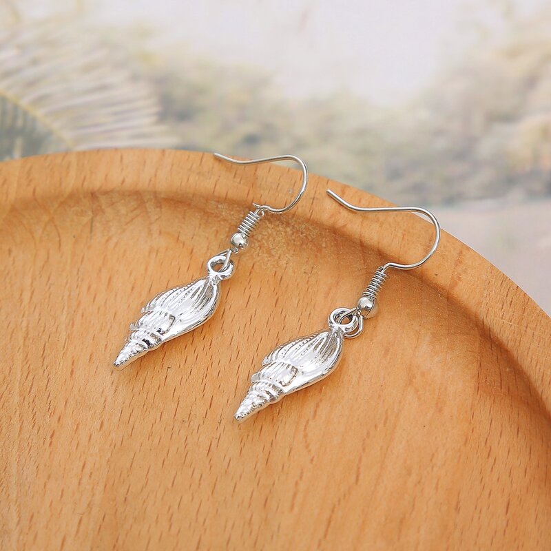

Shell Drop Earrings, Silver