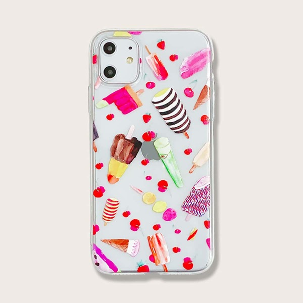 

Чехол для iPhone с принтом мороженого 1шт, Многоцветный